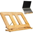 thumbnail image 1 of Wooden Ergonomic Laptop Stand Tablet Riser Adjustable Computer MacBook Stand for Desk Portable Universal Notebook Laptop Holder with Multiple Angle for All Laptop (Medium- Mango Wood), 1 of 4