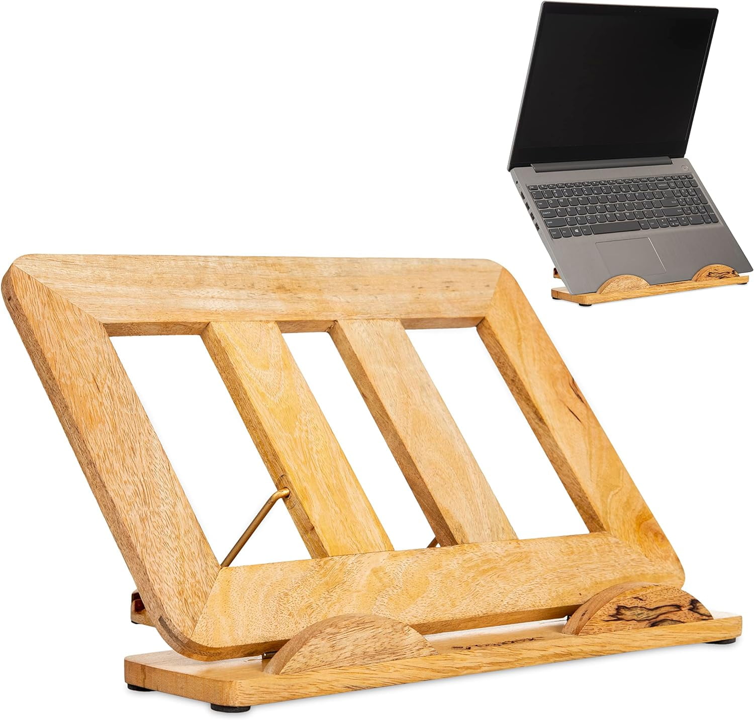 Wooden Ergonomic Laptop Stand Tablet Riser Adjustable Computer MacBook ...