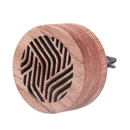 Wooden Essential Oil Car Diffuser Aroma Diffused Ornament Decor Diameter 34mm Empty Car Oil Diffuser Car Diffuser Vent Clip for Desk