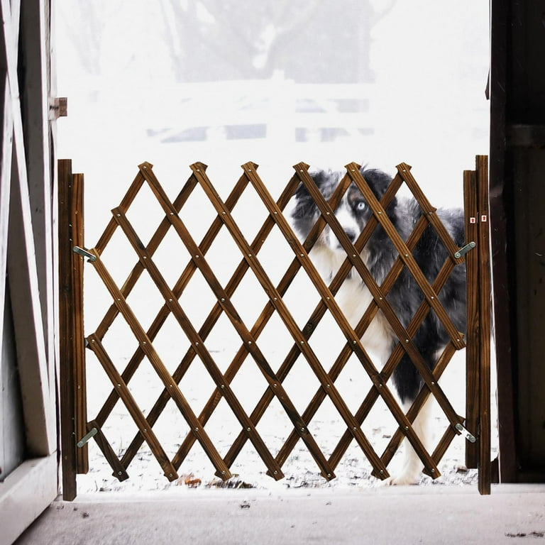 Wooden accordion pet gate online