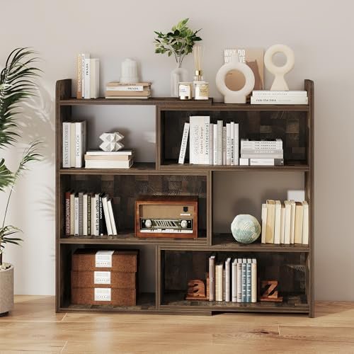 Wooden Expandable Bookcase, 3-Tier  Open Storage Bookshelf, Storage Organizer Bookcase for Study Office Living Room, Brown$$Home Decor, Kitchen, & Other