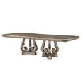 thumbnail image 1 of Wooden Extendable Dining Table With Double Pedestal Base, Silver, 1 of 11