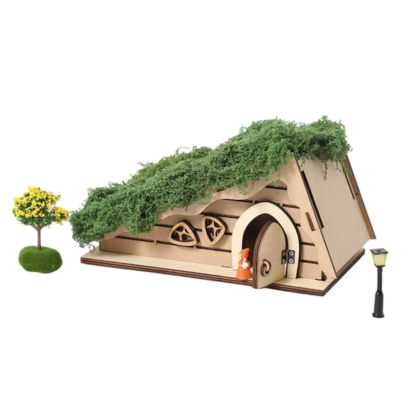 Wooden Fairy Craft Hands On DIY Miniature Bookshelf Kit, Enchanting Bookshelf Decor for Home & Holiday Parties, Natural Wood Craft