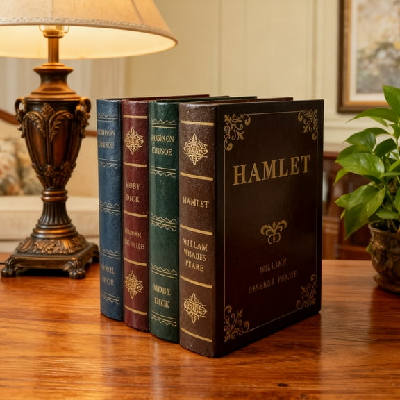 Wooden Fake Book Decorative Storage Box - Vintage Faux Book Decor for Home & office, Large Hidden Storage Box for Desk, Shelf, Living Room, Rustic Decorative Book Box, Secret Stash Box