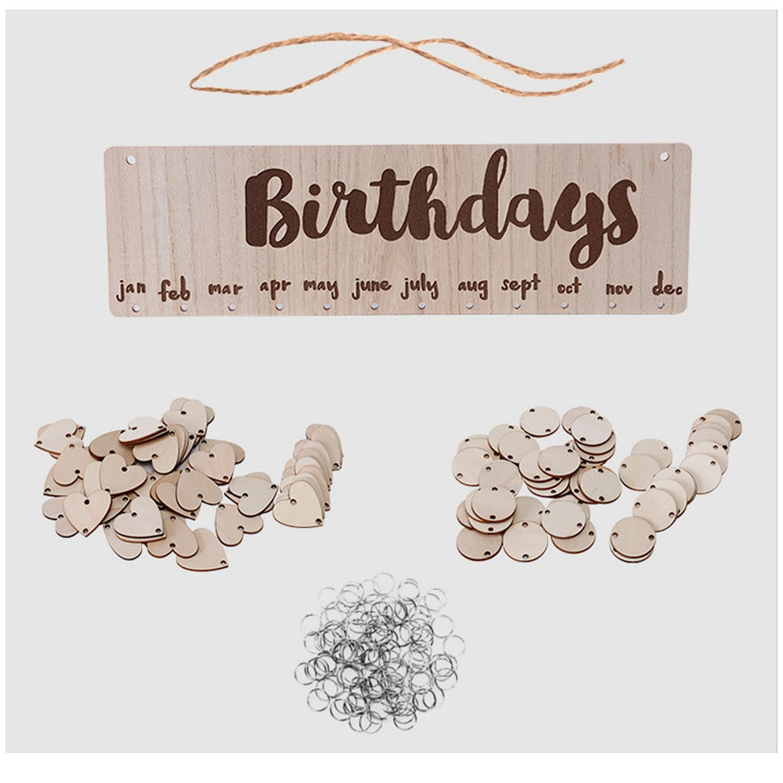 Wooden Family Decor Birthday Reminder Calendar Board Birthdays