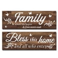 thumbnail image 1 of Wooden Farmhouse Signs Wall Art, Rustic Family Theme Wooden Plaques for Home Decor, Hanging Wall Decoration for Living Room,2pcs, 1 of 6