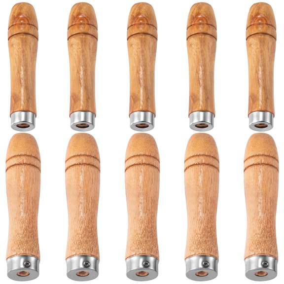 Wooden File Handles 10pcs 2 Sizes Wood Color
