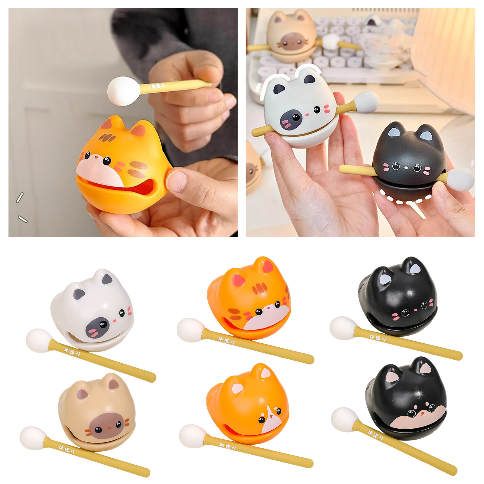 Wooden Fish Drum Percussion Instrument,Mind Calming Desktop Ornament ...