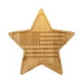 thumbnail image 1 of Wooden Flag Shaped Charcuterie Board With Five Pointed Star Decorative Tray And Serving Cheese Platter (A), 1 of 8