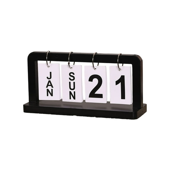 Wooden Flip Calendar, Desktop Calendar with Day Month Year Display, Dormitory Desk Organizer, Living Room Bedroom Desk Decor, Reusable Perpetual Calendar, Home, Office Decoration