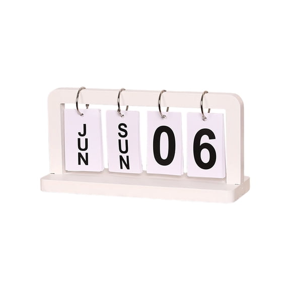Wooden Flipping Calendar for Desk Reusable Date Switch Calendar for Student Dormitory, Home Living Room, Bedroom Desktop Decoration, Practical Time-Check Tool