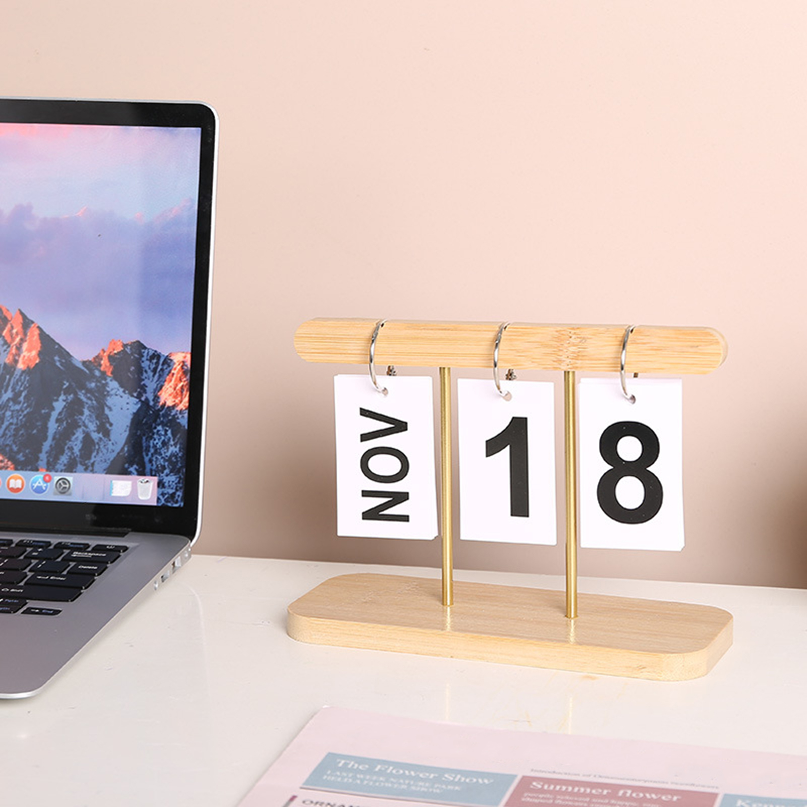 Wooden Flipping Calendar Large Number Display Home Office Decor Wooden Flipping Calendar Large Number Display Home Office Decor