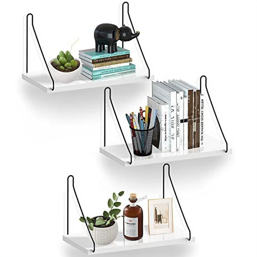 Wooden Floating Shelf 3PC Set Small Wall Mount Decorative Display Stand