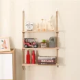 thumbnail image 1 of Wooden Floating Shelves Wall Plant Storage Rope Decor 1/2/3Tier Home Living Room, 1 of 5