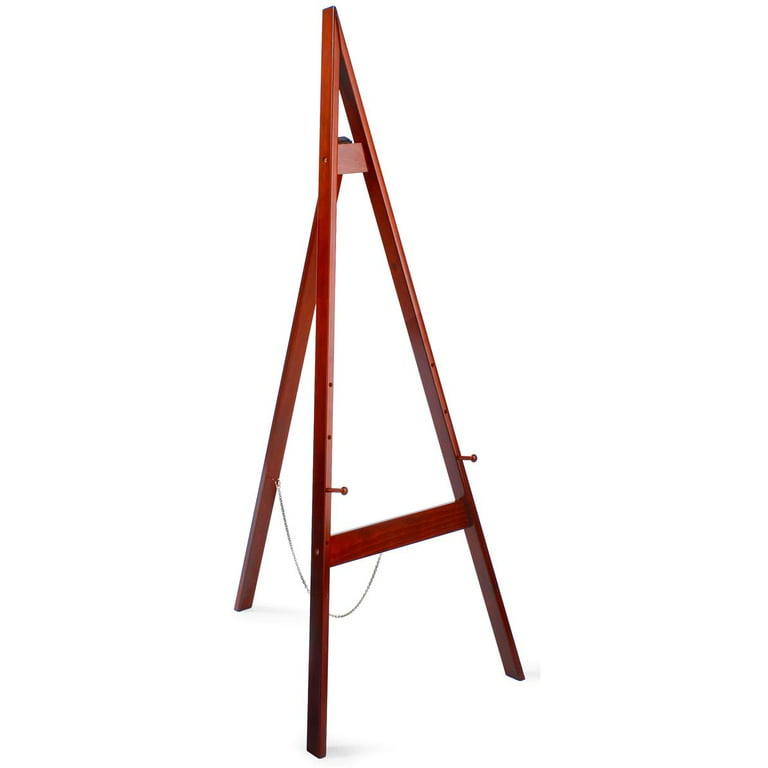 Wooden Floor Easel with Height-Adjustable Pegs, 60 inches Tall - Cherry  (AFRECC)