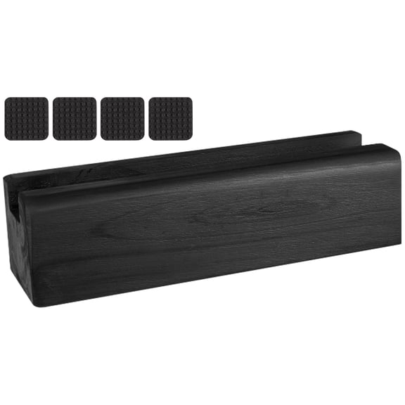 UEETEK Mirror Fixing Holder Stand Wooden Mirror Support Stand Black Wood 1Pcs