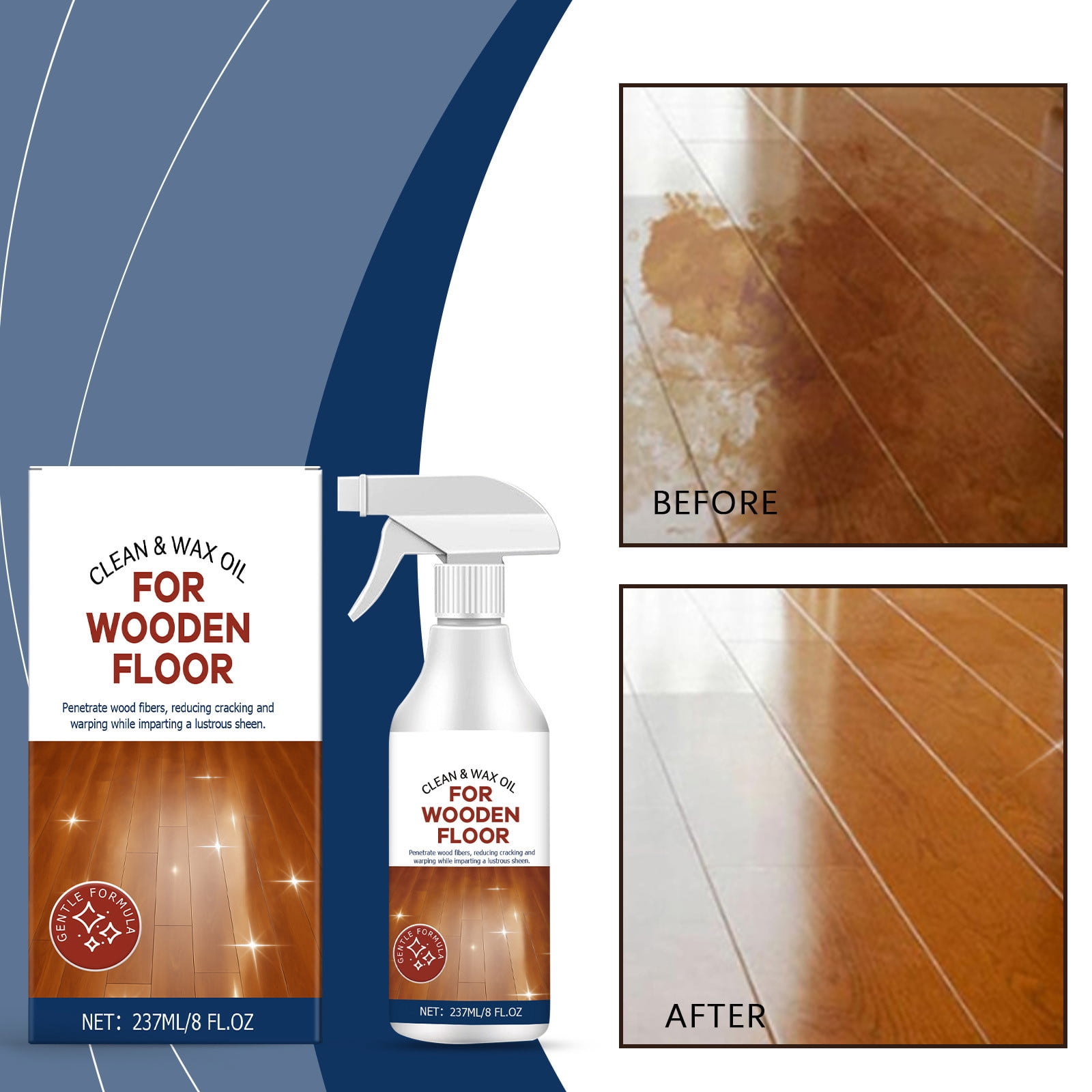 Wooden Floor Polishing Spray,Two-in-One Floor Cleaner and Maintenance ...
