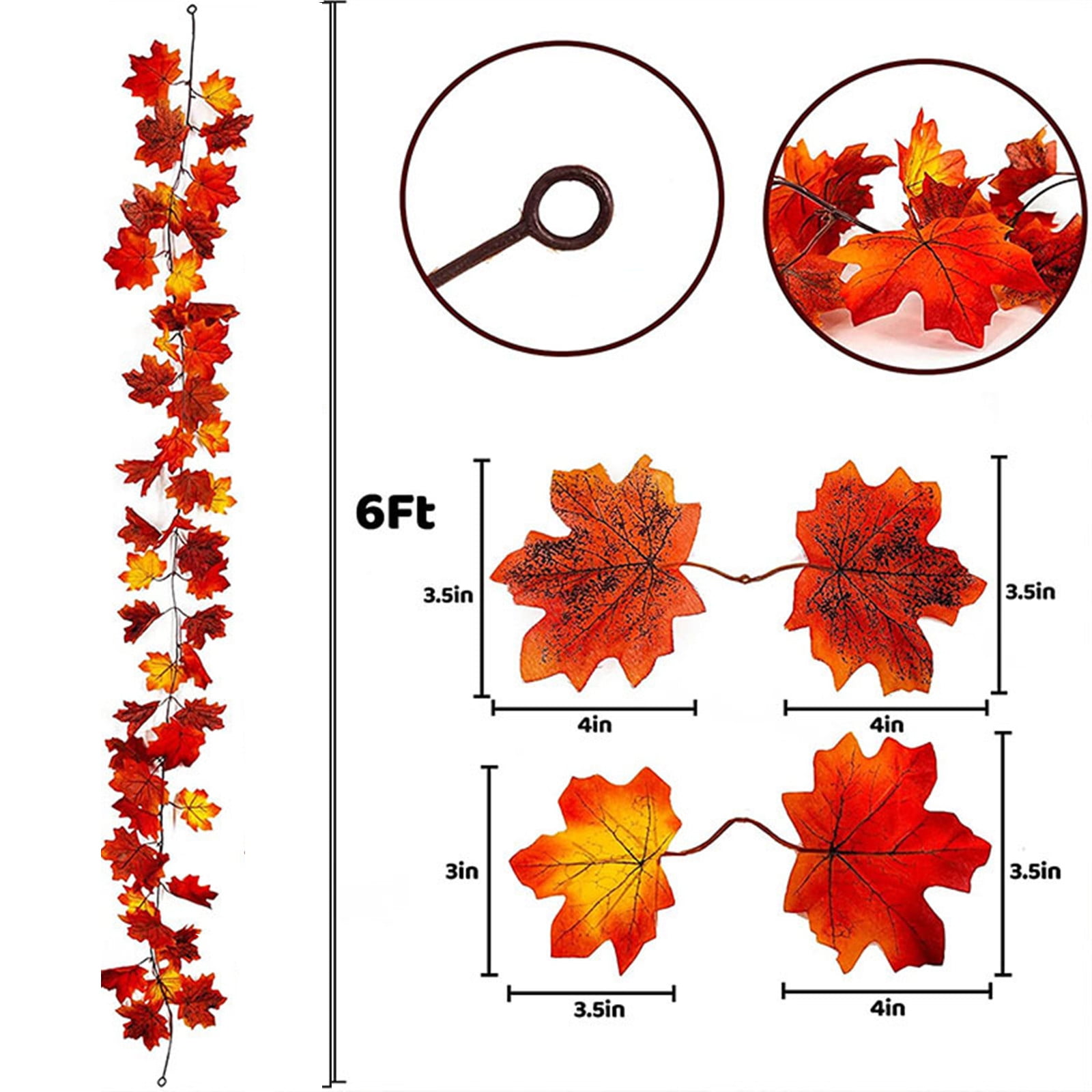 Wooden Floral Picks Fall Festival Maple Leaf Rattan Decoration