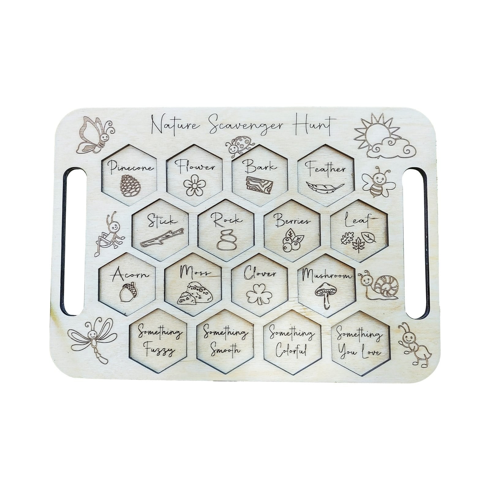 Wooden Flower Rack Children's Outdoor Exploration Of Nature In Spring