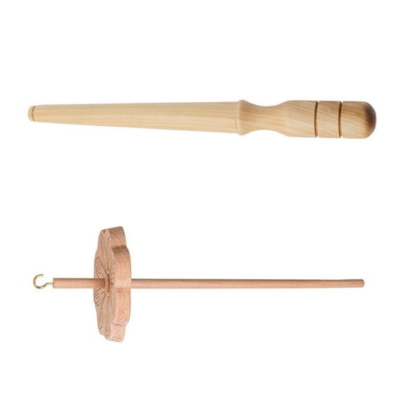Wooden Flower-Shaped Drop Spindle Top Whorls Yarn Spindle Sewing Accessories