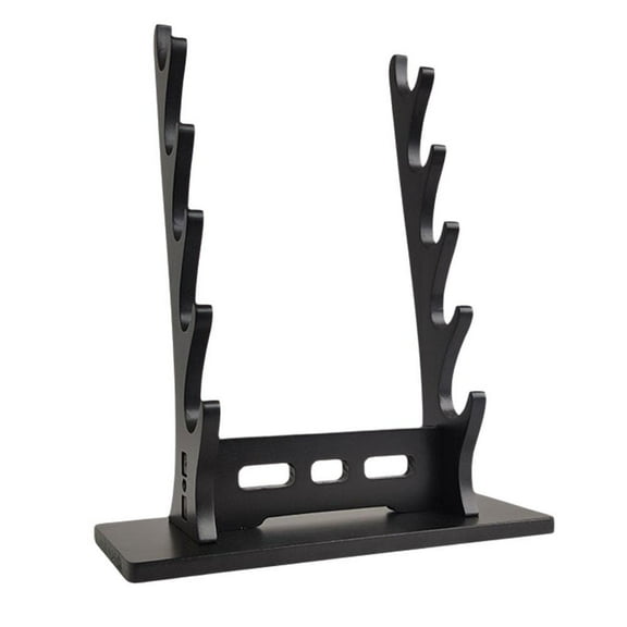 Wooden Flute Stand Display Rack - Multi-Tier Desktop Holder for Soprano, Recorder, Bamboo Flute, Irish Whistles, Woodwind Instruments, Walnut Organizer for Collecting, Storing, and Displaying