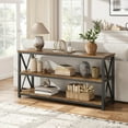 thumbnail image 1 of Wooden Fluted Entryway Table, Sofa Table Behind Couch, Entry Foyer Table for Entryway, Hallway, Living Room, 1 of 13