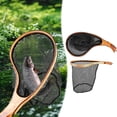 thumbnail image 1 of Wooden Fly Fishing Landing Net with Rubber Ghost Mesh - Easy Release Trout Net, Catch & Release Friendly Fishing Net with Lightweight Wood Handle, Rubber-Coated Mesh for Minnow & Bass, 1 of 7