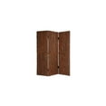 thumbnail image 1 of Wooden Foldable 3 Panel Room Divider with Plank Style, Small, Brown, 1 of 5