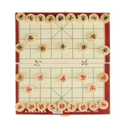 Wooden Foldable Chinese Chess Xiangqi Travelling Board Game Set with Wooden Chess Pieces, Traditional Tabletop Strategy and Skill Game for Teens Adults