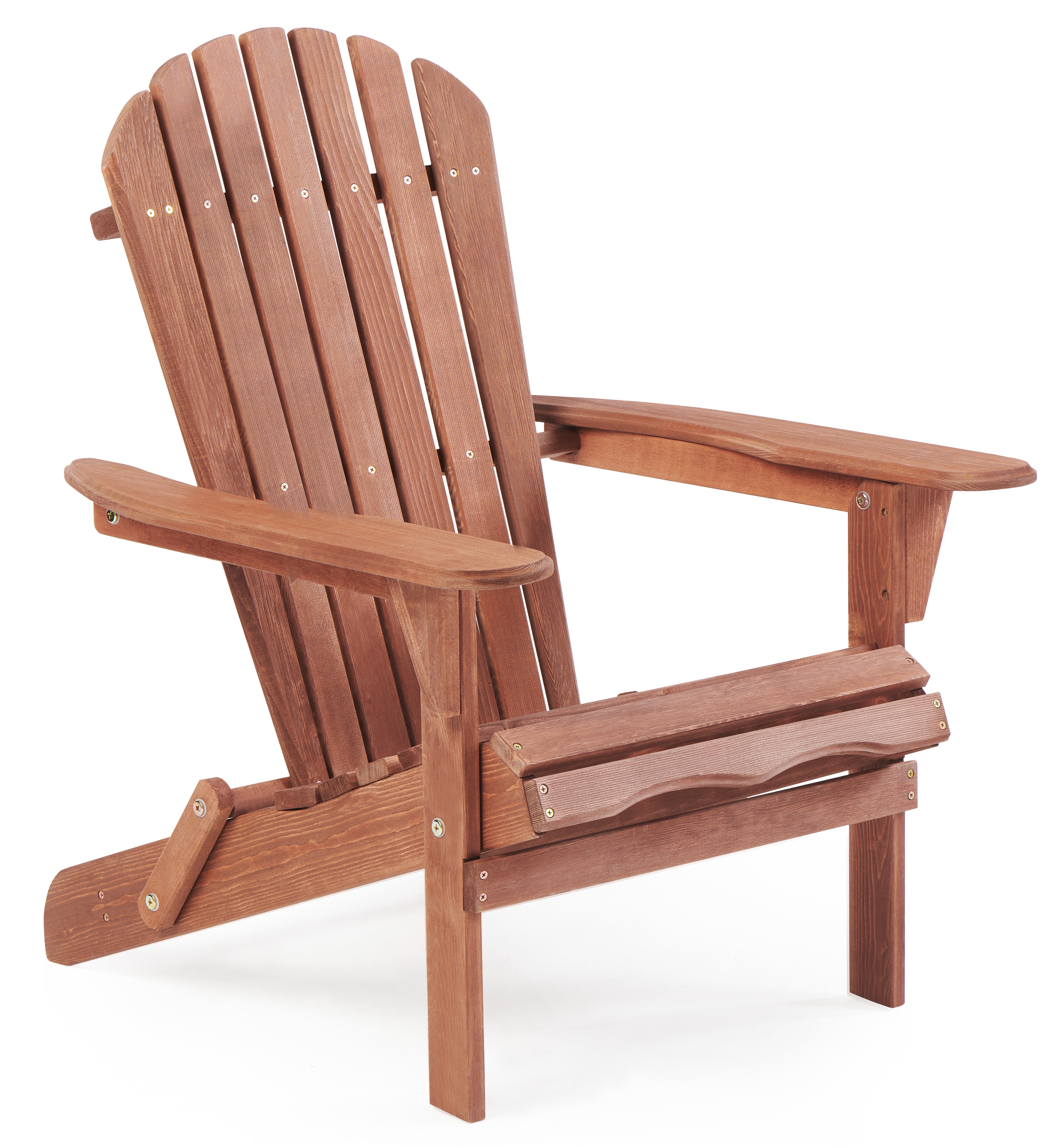 Wooden Folding Adirondack Chair Half Pre-Assembled Wood Lounge Chair Backyard Porch Pool Deck