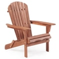 thumbnail image 1 of Wooden Folding Adirondack Chair Half Pre-Assembled Wood Lounge Chair Backyard Porch Pool Deck, 1 of 7