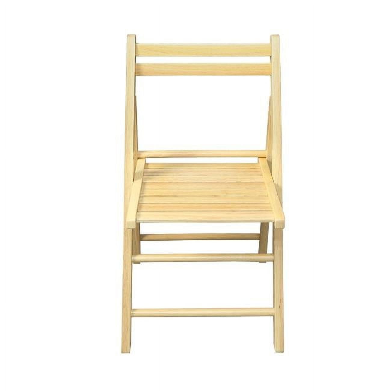 Wooden Folding Chairs Set, Natural - 2 Piece