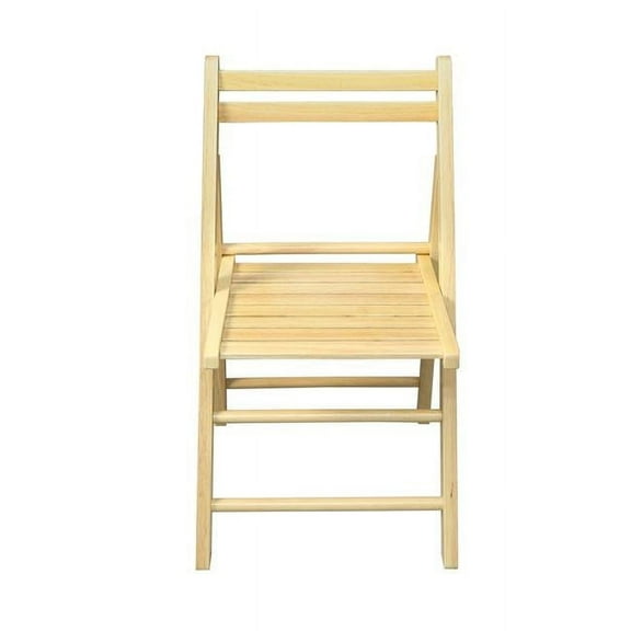 Wooden Folding Chairs Set, Natural - 2 Piece