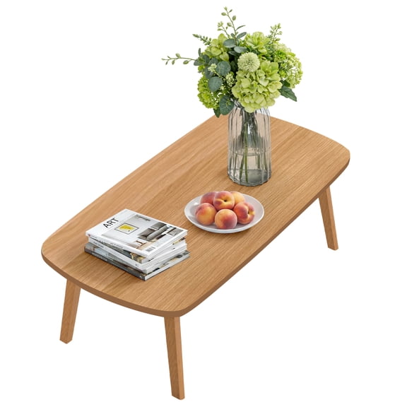 Wooden Folding Coffee Table, Japanese Rectangular Tatami Tea Table with Folding Legs, Portable Multifunctional Low Coffee Table Floor Table For Living Room Home Office (100x50x44cm)