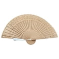 thumbnail image 1 of Wooden Folding Fans, Loetky Handheld Vintage Wood Hand Fan with Tassel Organza Bags, Folding Wooden Hand Fan Hollow Carved Fan for Wedding Guests Party Birthday Party Favors Gift, 1 of 9