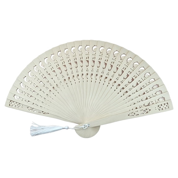 Wooden Folding Fans, Loetky Handheld Vintage Wood Hand Fan with Tassel Organza Bags, Folding Wooden Hand Fan Hollow Carved Fan for Wedding Guests Party Birthday Party Favors Gift