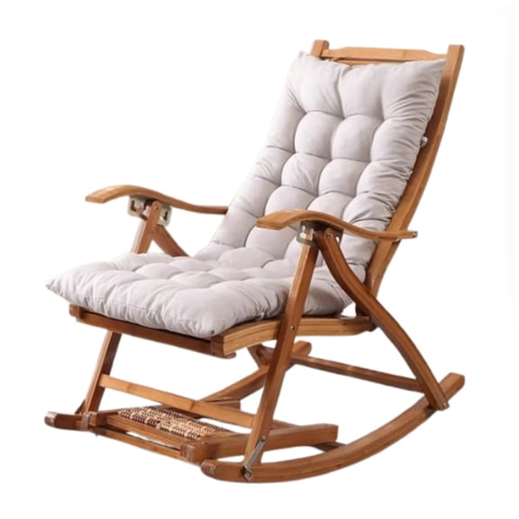 Wooden Folding Rocking Chair Recliners Zero Gravity Chairs Sun Lounger Chairs,Patio Outdoor Rocking Armchairs for Heavy Duty Adults Elderly