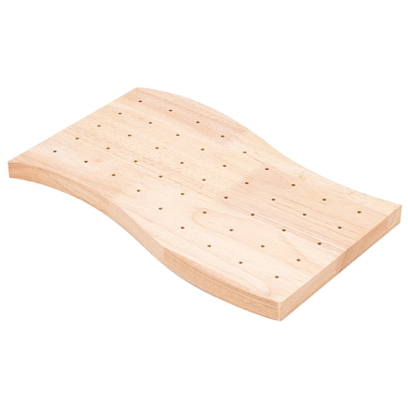 Wooden Food Skewer Holder 11.81x6.57inch Wave Shape 45 Holes Skewer Holder Display for Birthday Parties Barbecues Weddings or Holiday