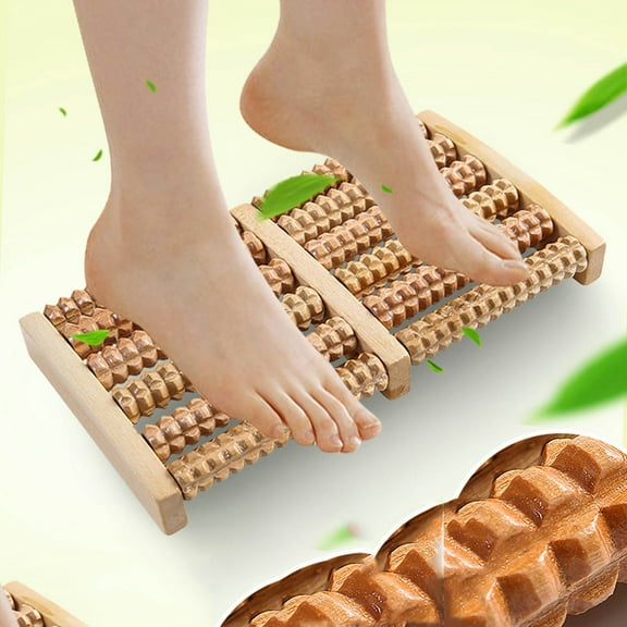 Wooden Foot Massager Roller for Plantar Fasciitis Acupressure Foot Massage Tool for Relaxation Portable Manual Massager for Muscle Tension and Circulation Improvement