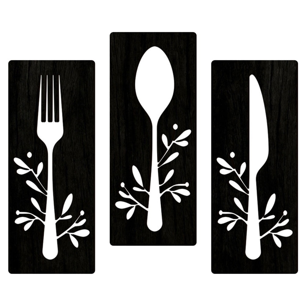 Eat Fork 2024 Knife Spoon Rustic Farmhouse Signs Custom KITCHEN Decor Canvas Wall Art Set of 4 Distressed Sign Gift for Her Fixer Upper Modern