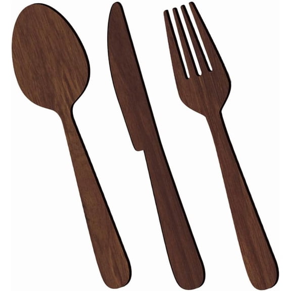 Wooden Fork Spoon Knife Sign Rustic Kitchen Wall Decor 15.94 Inch Household Utensils Hanging for Dining Room Restaurant Home Brown 1 40.5X9.9X0.5CM