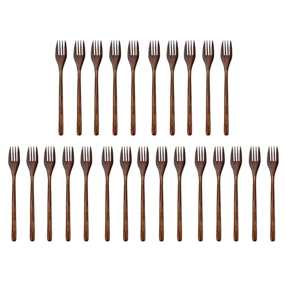 Wooden Forks, 5 Pieces Wood Salad Dinner Fork Tableware