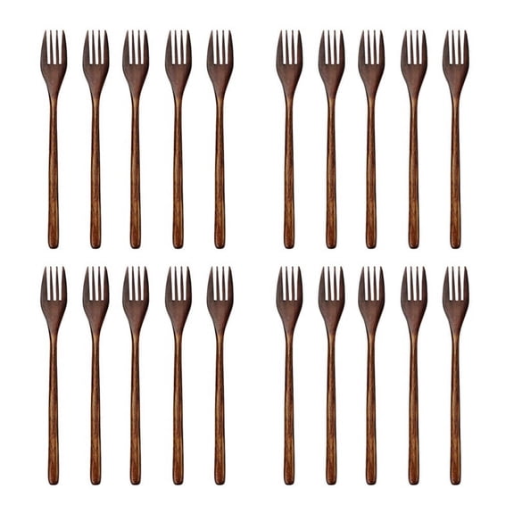 Wooden Forks, 5 Pieces Wood Salad Dinner Fork Tableware