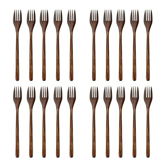 Wooden Forks, 5 Pieces Wood Salad Dinner Fork Tableware