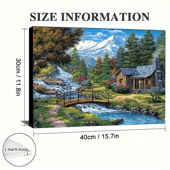 A Wooden Frame Beautiful Rural Scenery Canvas Artwork Suitable for Living Room, Bedroom, Bathroom, Office Home Decoration, Showing Rural Natural Scenery, Canvas Print