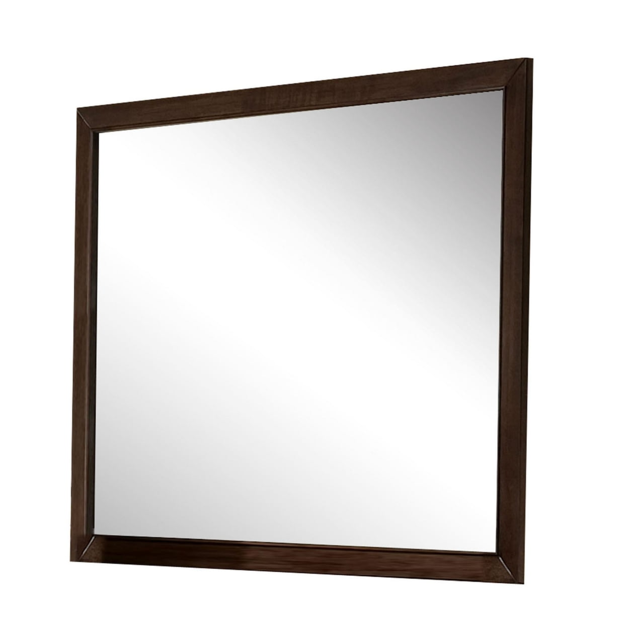Espresso Brown Rectangular Wooden Framed Dresser Mirror