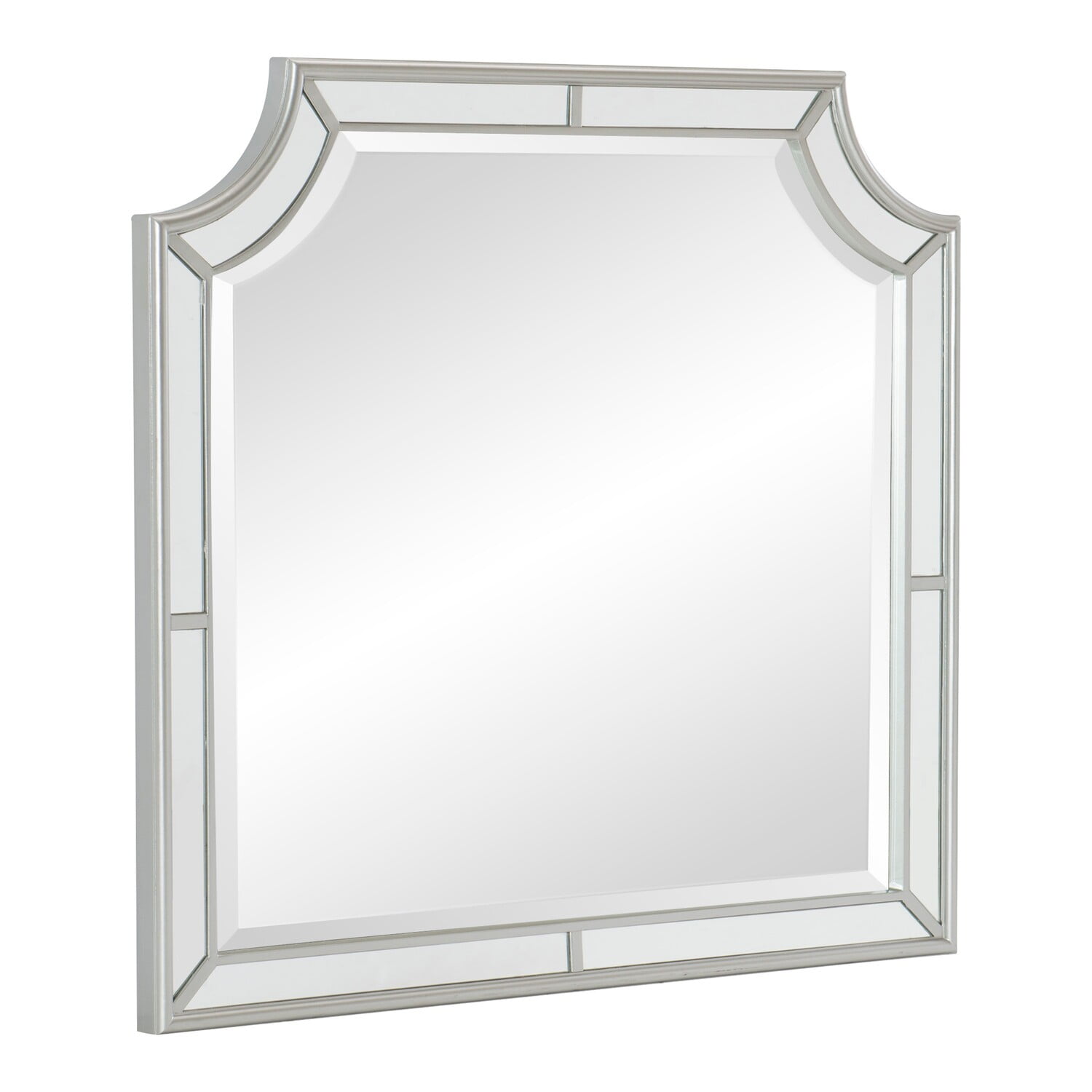 Silver Clipped Corner Wooden Frame Dresser Mirror