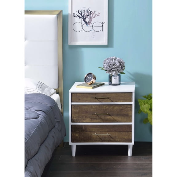 Wooden Frame & Tapered Legs | Free - standing rectangular accent table | Offer convenient 3 - drawer storage