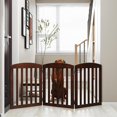 Wooden Freestanding Foldable Dog Gate, Pet Gate Indoor, Dog Gates for