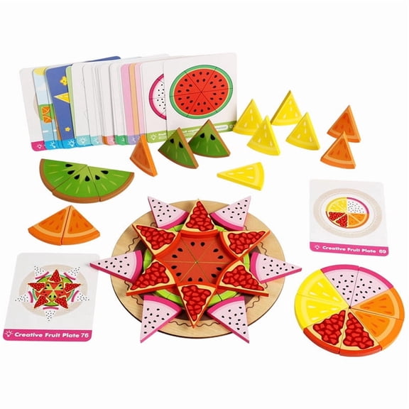 Wooden Fruit Puzzle Board Toy, Shape Matching Learning Activity Development Toy, Hand Eye Coordination Training Practice Toy, Early Learning Recognition Assembly Board Game Toy